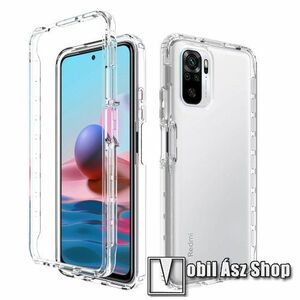 OTT! TRANSPARENT műanyag védő tok / átlátszó szilikon hátlap - ÁTLÁTSZÓ - műanyag előlapvédő keret - Xiaomi Redmi Note 10 / Note 10S / Poco M5s kép