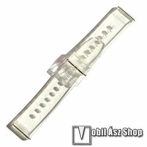 Okosóra szíj - ARANY - átlátszó szilikon, 95+122mm hosszú és 22mm széles - HUAWEI Watch GT / Watch 2 Pro / Honor Watch Magic / Watch GT 2 46mm / Xiaomi Amazfit / Amazfit 2 / Fossil Q MARSHAL Gen2 kép