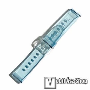 Okosóra szíj - ZÖLD - átlátszó szilikon, 95+122mm hosszú és 22mm széles - HUAWEI Watch GT / Watch 2 Pro / Honor Watch Magic / Watch GT 2 46mm / Xiaomi Amazfit / Amazfit 2 / Fossil Q MARSHAL Gen2 kép