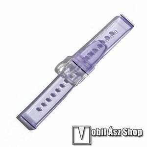 Okosóra szíj - LILA - átlátszó szilikon, 95+122mm hosszú és 22mm széles - HUAWEI Watch GT / Watch 2 Pro / Honor Watch Magic / Watch GT 2 46mm / Xiaomi Amazfit / Amazfit 2 / Fossil Q MARSHAL Gen2 kép
