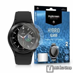 MyScreen Protector Hybrid Glass okosóra flexibilis üveg képernyővédő - ÁTLÁTSZÓ - 2 db, 8H, A képernyő sík részét védi - SAMSUNG Galaxy Watch4 44mm (SM-R870) - GYÁRI kép