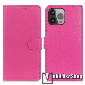 WALLET notesz tok / flip tok - RÓZSASZÍN - asztali tartó funkciós, oldalra nyíló, rejtett mágneses záródás, bankkártyatartó zseb, szilikon belső - APPLE iPhone 13 Pro Max kép