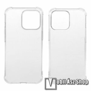 Szilikon védő tok / hátlap - FÉNYES - ÁTLÁTSZÓ - erősített sarkok - APPLE iPhone 13 Pro kép