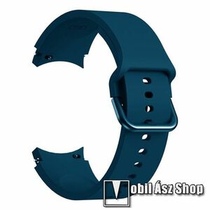 Okosóra szíj - SÖTÉTKÉK - szilikon - 125mm+84mm hosszú, 20mm széles - SAMSUNG Galaxy Watch4 Classic 46mm (SM-R890) / Watch4 Classic 42mm (SM-R880) / Watch4 44mm (SM-R870) / Watch4 40mm (SM-R860) kép
