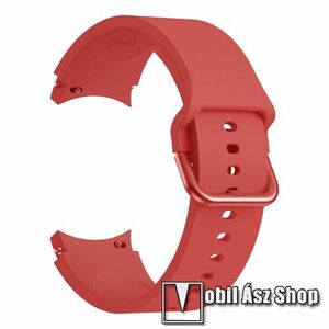 Okosóra szíj - PIROS - szilikon - 125mm+84mm hosszú, 20mm széles - SAMSUNG Galaxy Watch4 Classic 46mm (SM-R890) / Watch4 Classic 42mm (SM-R880) / Watch4 44mm (SM-R870) / Watch4 40mm (SM-R860) kép
