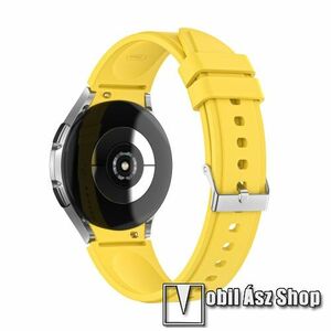 Okosóra szíj - CITROMSÁRGA - szilikon - 130mm+85mm hosszú, 20mm széles - SAMSUNG Galaxy Watch4 Classic 46mm (SM-R890) / Watch4 Classic 42mm (SM-R880) / Watch4 44mm (SM-R870) / Watch4 40mm (SM-R860) kép