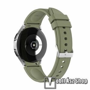 Okosóra szíj - VILÁGOSZÖLD - szilikon - 130mm+85mm hosszú, 20mm széles - SAMSUNG Galaxy Watch4 Classic 46mm (SM-R890) / Watch4 Classic 42mm (SM-R880) / Watch4 44mm (SM-R870) / Watch4 40mm (SM-R860) kép