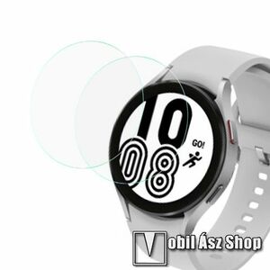Okosóra előlap védő karcálló edzett üveg - 2db - 0.3mm, 9H, A képernyő sík részét védi - SAMSUNG Galaxy Watch4 44mm (SM-R870) kép