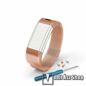 Okosóra milánói szíj - rozsdamentes acél, mágneses - ARANY - 170mm hosszú - Garmin Vivosmart HR kép