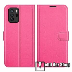 WALLET notesz tok / flip tok - MAGENTA - asztali tartó funkciós, oldalra nyíló, rejtett mágneses záródás, bankkártyatartó zseb, szilikon belső - Xiaomi Poco X3 GT / Redmi Note 10 Pro 5G (For China Market) kép
