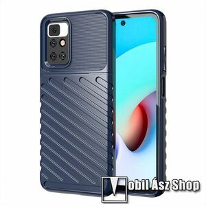 OTT! THUNDER SERIES szilikon védő tok / hátlap - 3D textúrált mintás, ERŐS VÉDELEM - SÖTÉTKÉK - Xiaomi Redmi 10 / Redmi 10 Prime / Redmi 10 (2022) kép