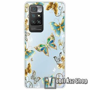 Szilikon védő tok / hátlap - PILLANGÓ MINTÁS - ÁTLÁTSZÓ - Xiaomi Redmi 10 / Redmi 10 Prime / Redmi 10 (2022) kép