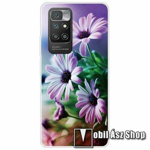 Szilikon védő tok / hátlap - LILA KRIZANTÉM MINTÁS - Xiaomi Redmi 10 / Redmi 10 Prime / Redmi 10 (2022) kép