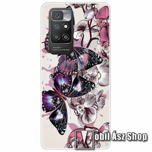 Szilikon védő tok / hátlap - PILLANGÓ / VIRÁG MINTÁS - Xiaomi Redmi 10 / Redmi 10 Prime / Redmi 10 (2022) kép