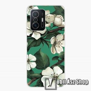 Szilikon védő tok / hátlap - FEHÉR VIRÁG MINTÁS - Xiaomi 11T / 11T Pro kép