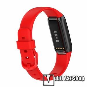Okosóra szíj - szilikon - PIROS - 91mm + 133mm hosszú, L-es méret - Fitbit Luxe kép
