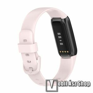 Okosóra szíj - szilikon - RÓZSASZÍN - 91mm + 133mm hosszú, L-es méret - Fitbit Luxe kép