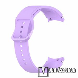 Okosóra szíj - LILA - szilikon - 132mm+88mm hosszú, 20mm széles - SAMSUNG Galaxy Watch4 Classic 46mm (SM-R890) / Watch4 Classic 42mm (SM-R880) / Watch4 44mm (SM-R870) / Watch4 40mm (SM-R860) kép