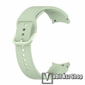 Okosóra szíj - VILÁGOSZÖLD - szilikon - 132mm+88mm hosszú, 20mm széles - SAMSUNG Galaxy Watch4 Classic 46mm (SM-R890) / Watch4 Classic 42mm (SM-R880) / Watch4 44mm (SM-R870) / Watch4 40mm (SM-R860) kép