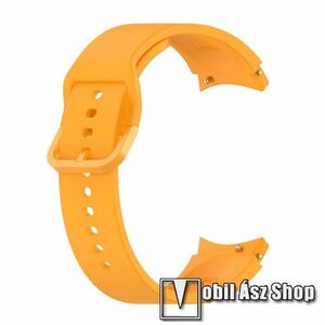 Okosóra szíj - SÁRGA - szilikon - 132mm+88mm hosszú, 20mm széles - SAMSUNG Galaxy Watch4 Classic 46mm (SM-R890) / Watch4 Classic 42mm (SM-R880) / Watch4 44mm (SM-R870) / Watch4 40mm (SM-R860) kép