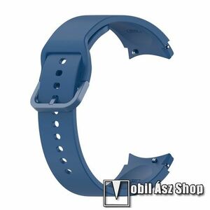 Okosóra szíj - SÖTÉTKÉK - szilikon - 132mm+88mm hosszú, 20mm széles - SAMSUNG Galaxy Watch4 Classic 46mm (SM-R890) / Watch4 Classic 42mm (SM-R880) / Watch4 44mm (SM-R870) / Watch4 40mm (SM-R860) kép