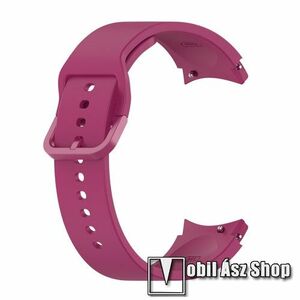 Okosóra szíj - BORDÓ - szilikon - 132mm+88mm hosszú, 20mm széles - SAMSUNG Galaxy Watch4 Classic 46mm (SM-R890) / Watch4 Classic 42mm (SM-R880) / Watch4 44mm (SM-R870) / Watch4 40mm (SM-R860) kép