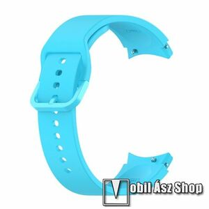 Okosóra szíj - VILÁGOSKÉK - szilikon - 132mm+88mm hosszú, 20mm széles - SAMSUNG Galaxy Watch4 Classic 46mm (SM-R890) / Watch4 Classic 42mm (SM-R880) / Watch4 44mm (SM-R870) / Watch4 40mm (SM-R860) kép