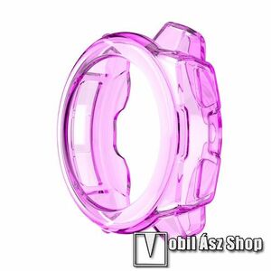 Okosóra szilikon védő tok / keret - ÁTTETSZŐ LILA - Garmin Instinct® modellekre kép