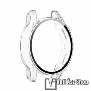 Okosóra műanyag védő tok / keret - ÁTLÁTSZÓ - 9H edzett üveg előlap védő is! - SAMSUNG Galaxy Watch4 40mm (SM-R860) kép