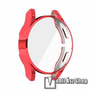 Okosóra szilikon védő tok / keret - GALVANIZÁLT PIROS - Szilikon előlapvédő is! - SAMSUNG Galaxy Watch4 44mm (SM-R870) kép