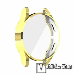 Okosóra szilikon védő tok / keret - GALVANIZÁLT ARANY - Szilikon előlapvédő is! - SAMSUNG Galaxy Watch4 44mm (SM-R870) kép