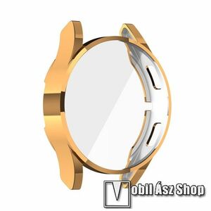 Okosóra szilikon védő tok / keret - GALVANIZÁLT ROSE GOLD - Szilikon előlapvédő is! - SAMSUNG Galaxy Watch4 44mm (SM-R870) kép