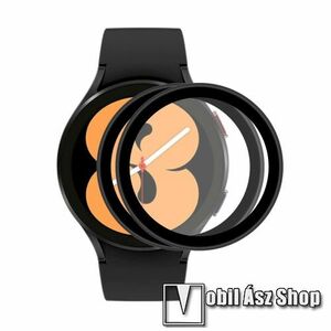 ENKAY Okosóra Flexible Nano Glass rugalmas edzett üveg - 2db, 9H, 3D - A TELJES ELŐLAPOT VÉDI! - FEKETE - SAMSUNG Galaxy Watch4 44mm (SM-R870) - GYÁRI kép