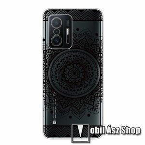Szilikon védő tok / hátlap - FEKETE MANDALA MINTÁS - ÁTLÁTSZÓ - Xiaomi 11T / 11T Pro kép