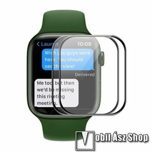 ENKAY Flexible Nano Glass okosóra flexibilis üvegfólia - 2db - 3D Curved, A teljes képernyőt védi - FEKETE - APPLE Watch Series 7 (45mm) / Series 8 (45mm) / Series 9 (45mm) - GYÁRI kép