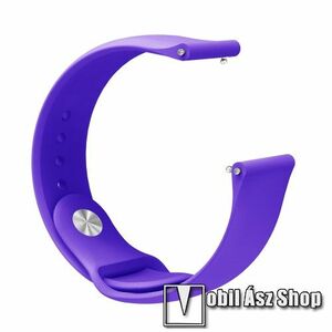 Okosóra szíj - szilikon - LILA - 212mm hosszú, 20mm széles - SAMSUNG Galaxy Watch 42mm / Xiaomi Amazfit GTS / Gear S2 / HUAWEI Watch GT 2 42mm / Watch Active / Active 2 / Watch4 kép