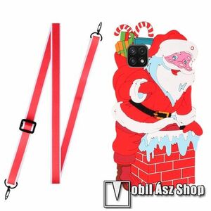 Szilikon védő tok / hátlap - 3D MIKULÁS MINTÁS - állítható vállpánttal - SAMSUNG Galaxy A22 5G (SM-A226) / Galaxy F42 5G (SM-E426B/DS) kép