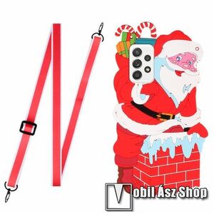 Szilikon védő tok / hátlap - 3D MIKULÁS MINTÁS - állítható vállpánttal - SAMSUNG Galaxy A32 4G (SM-A325F) kép
