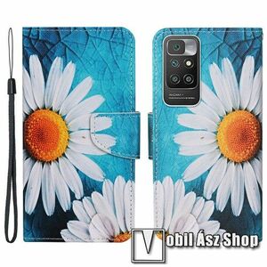 Notesz / mappa tok - SZÁZSZORSZÉP MINTÁS - oldalra nyíló, rejtett mágneses záródás, bankkártyatartó zsebek, asztali tartó funkció, szilikon belső - Xiaomi Redmi 10 / Redmi 10 Prime / Redmi 10 (2022) kép