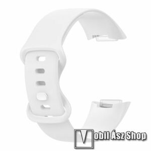 Okosóra szíj - szilikon, 103mm + 145mm hosszú - FEHÉR - Fitbit Charge 5 / 6 kép