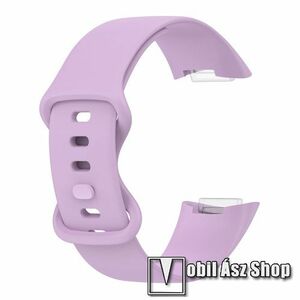 Okosóra szíj - szilikon, 103mm + 145mm hosszú - VILÁGOSLILA - Fitbit Charge 5 / 6 kép