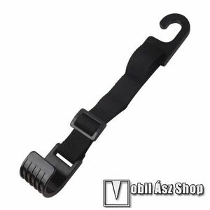 UNIVERZÁLIS gépkocsi / autós fejtámlára szerelhető kampós tartó - 1db, állítható méret 5-30cm-ig, max. 5kg teherbírás - FEKETE kép