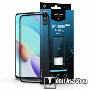 MYSCREEN DIAMOND GLASS EDGE előlap védő karcálló edzett üveg - FEKETE - 9H, 0.33 mm, 2.5D, A teljes felületén tapad, a teljes kijelzőt védi - Xiaomi Redmi 10 / Redmi 10 Prime / Redmi 10 (2022)- GYÁRI kép