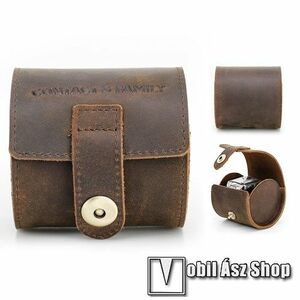 CONTACTS FAMILY UNIVERZÁLIS Óratartó / tároló doboz - BARNA - valódi bőr, 1 óra tárolására alkalmas, csatos záródás, méret: 185 x 78 x 70mm kép