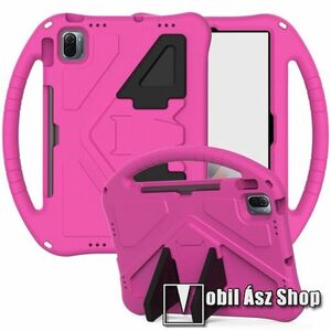Shockproof EVA habszivacs védő tok / hátlap - RÓZSASZÍN - hordozó fül, asztali tartó funkciós, erősített sarkok - ERŐS VÉDELEM! - Xiaomi Pad 5 / Pad 5 Pro kép