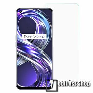 Előlap védő karcálló edzett üveg - 0, 3 mm vékony, 9H, Arc Edge, A képernyő sík részét védi - Realme 8i kép