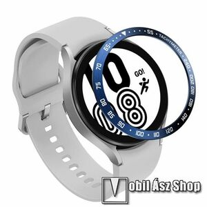 Okosóra lünetta védő rozsdamentes acél - a másodpercmutató segítségével a tachymeter skáláról leolvashatod az óránkénti átlagsebességet - KÉK / FEHÉR - SAMSUNG Galaxy Watch4 40mm (SM-R860) kép