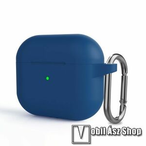 Szilikon védő tok Apple AirPods 3 MME73ZM/A - karabiner, töltőnyílás - KÉK kép