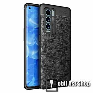 OTT! LEATHER SERIES szilikon védő tok / bőrhatású hátlap - FEKETE - ERŐS VÉDELEM! - Realme GT Explorer Master kép