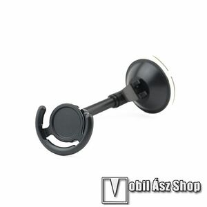 UNIVERZÁLIS gépkocsi / autós tartó - FEKETE - tapadókorongos, szélvédőre helyezhető, 360°-ban forgatható, hosszú flexibilis karral, akasztós bölcső kép